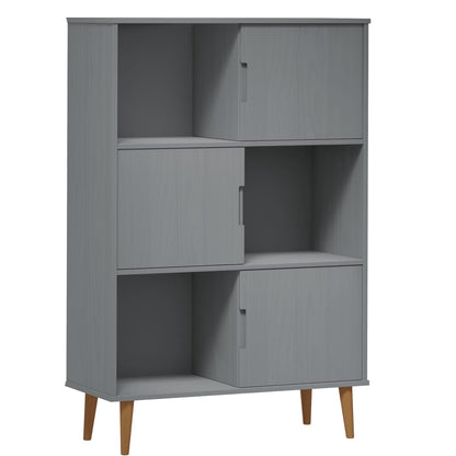 Libreria MOLDE Grigia 90x35x133,5 cm in Legno Massello di Pino - homemem39