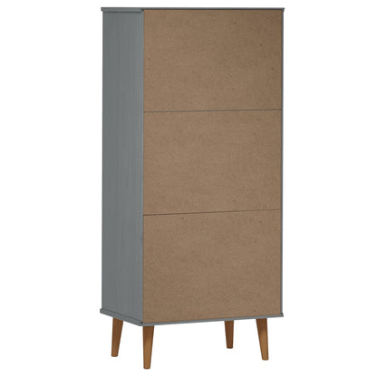 Libreria MOLDE Grigia 60x35x133,5 cm in Legno Massello di Pino - homemem39