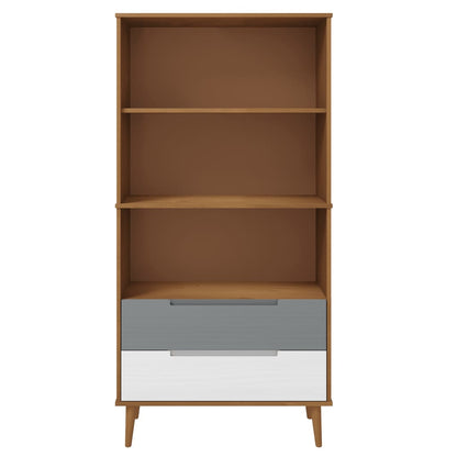 Libreria MOLDE Marrone 85x35x170,5 cm in Legno Massello di Pino - homemem39