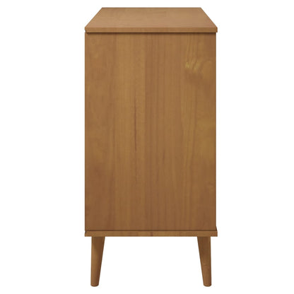 Credenza MOLDE Marrone 90x40x80 cm in Legno Massello di Pino - homemem39