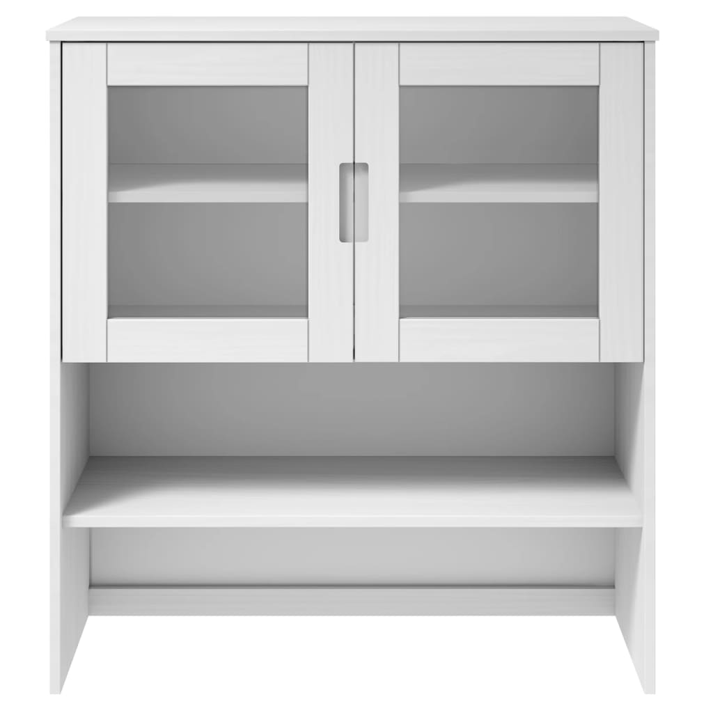 Piano Credenza MOLDE Bianco 90x35x100 cm Legno Massello di Pino - homemem39