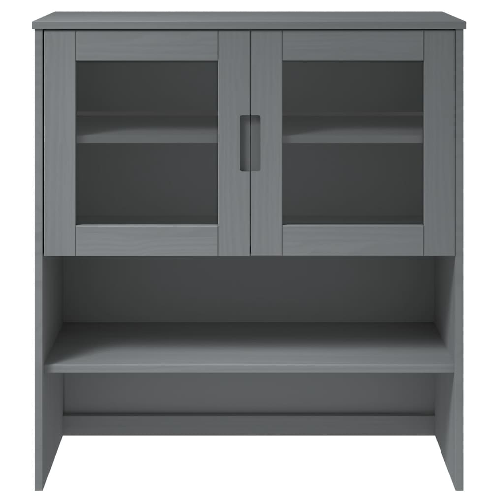 Piano Credenza MOLDE Grigio 90x35x100 cm Legno Massello di Pino - homemem39