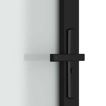 Porta Interna 76x201,5 cm Nero Opaco Vetro e Alluminio - homemem39