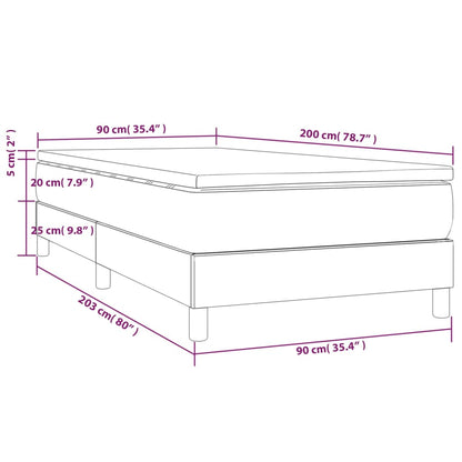 Giroletto a Molle con Materasso Grigio Scuro 90x200 cm Tessuto - homemem39