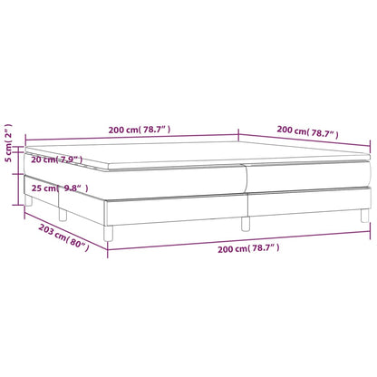 Giroletto a Molle con Materasso Marrone Scuro 200x200cm Tessuto - homemem39