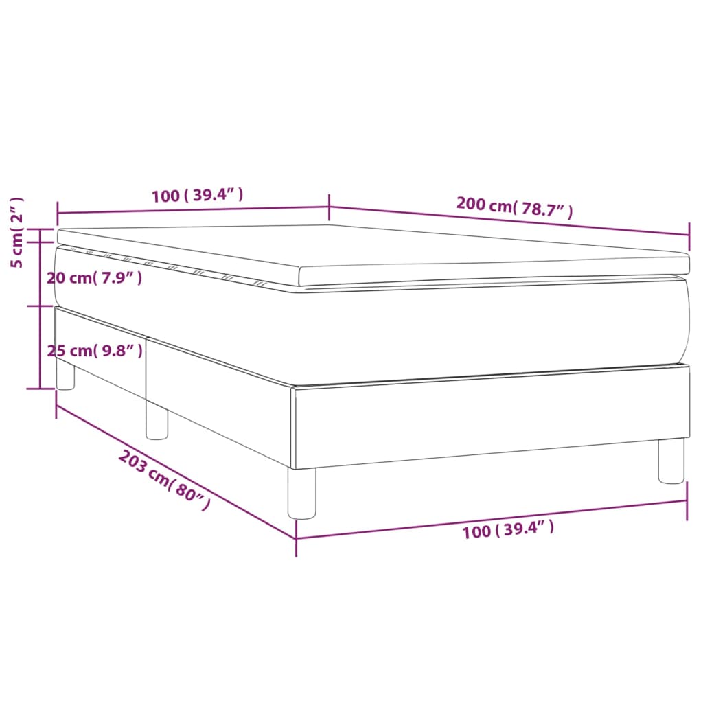 Giroletto a Molle con Materasso Verde Scuro 100x200 cm Velluto - homemem39