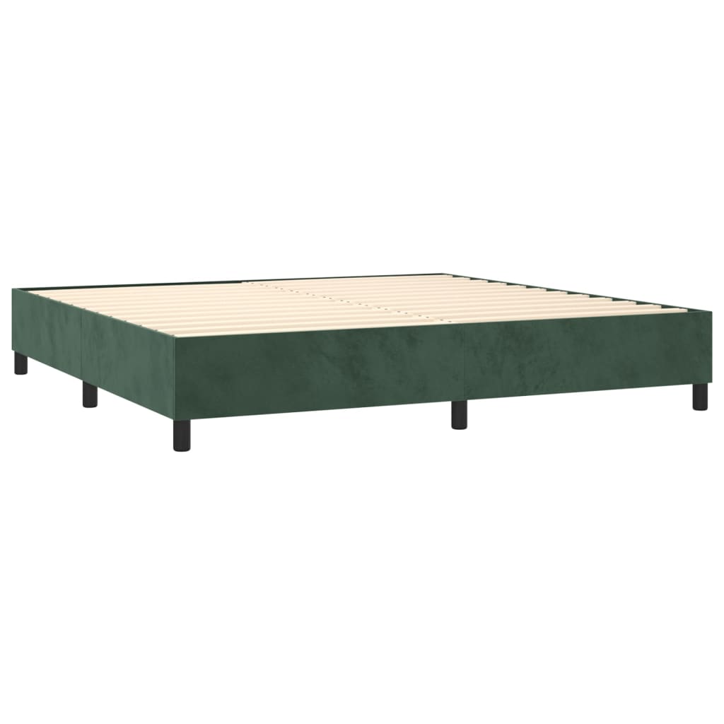 Giroletto a Molle con Materasso Verde Scuro 200x200 cm Velluto - homemem39