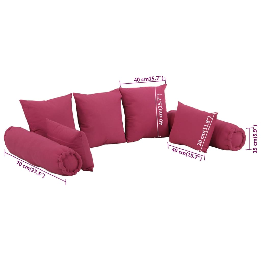 Set di Cuscini 7 pz in Tessuto Rosa - homemem39