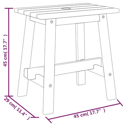 Sgabello 45x29x45 cm Rettangolare in Legno Massello di Acacia - homemem39