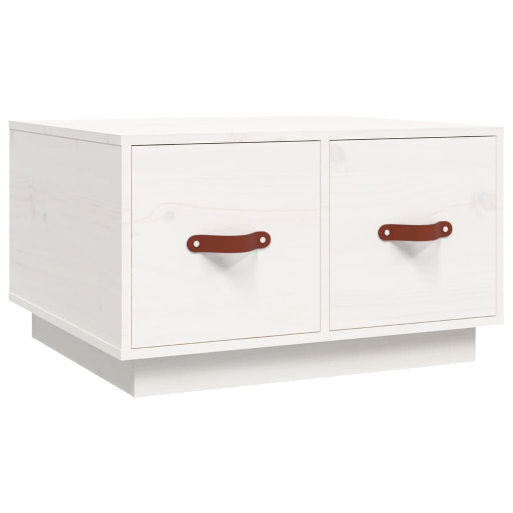 Tavolino da Salotto Bianco 60x53x35 cm Legno Massello di Pino - homemem39