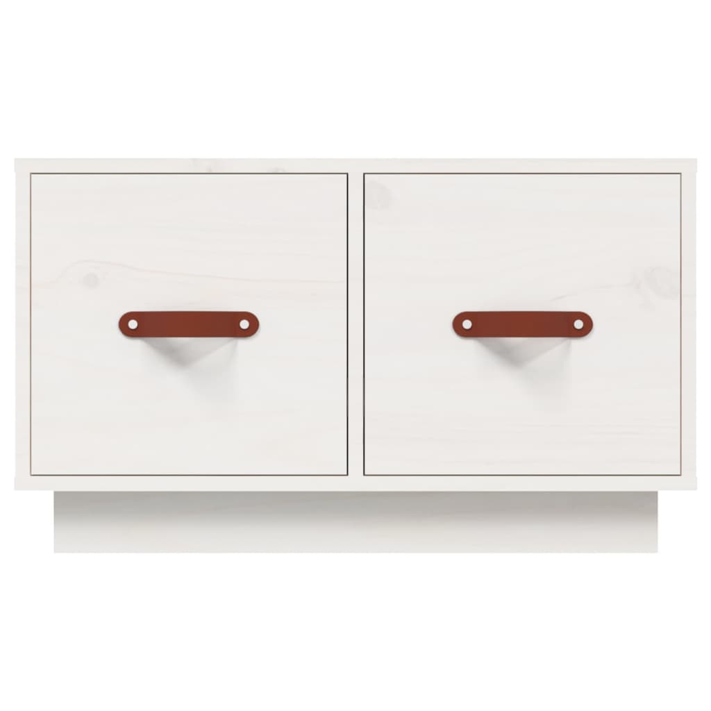 Tavolino da Salotto Bianco 60x53x35 cm Legno Massello di Pino - homemem39