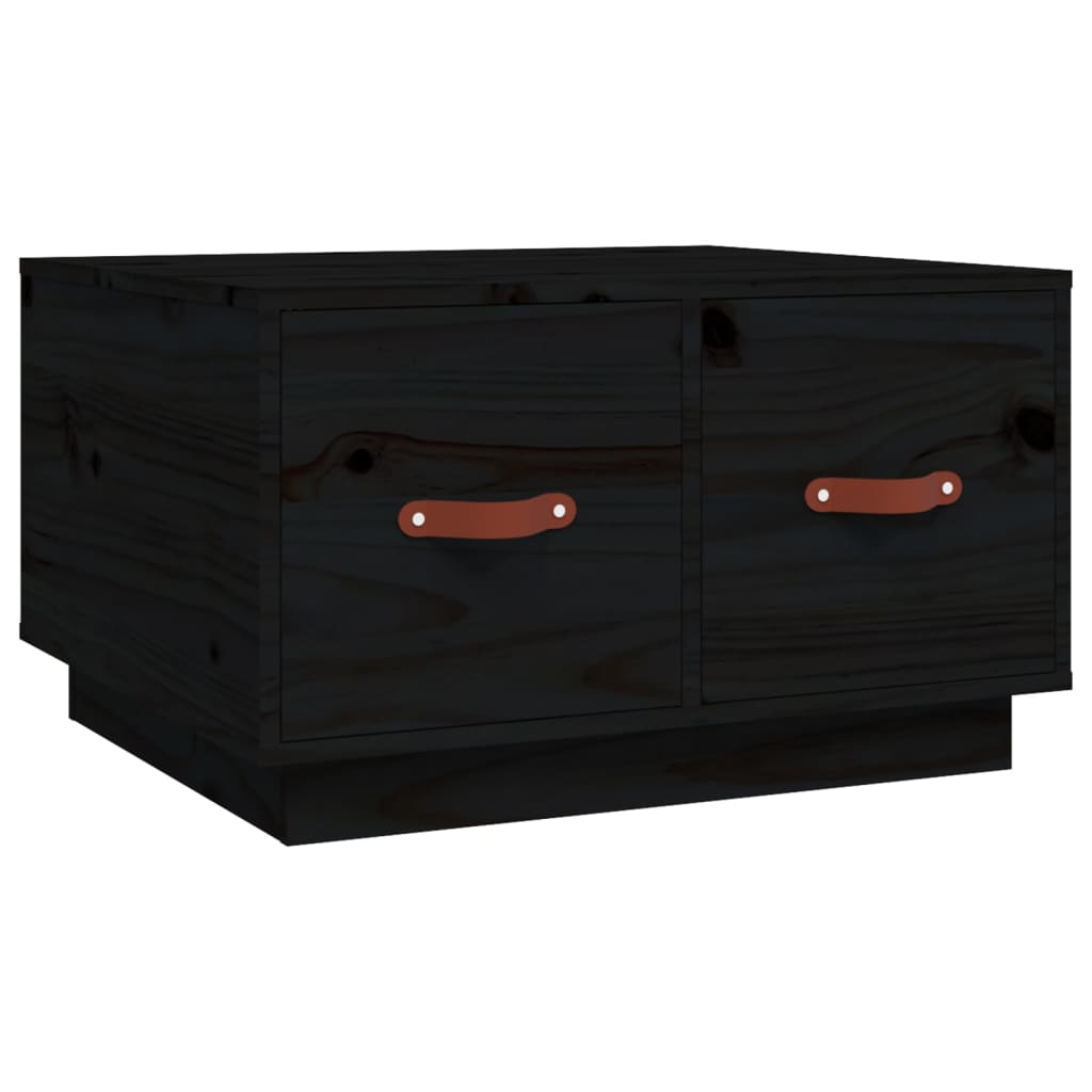 Tavolino da Salotto Nero 60x53x35 cm Legno Massello di Pino - homemem39