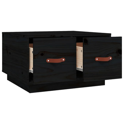 Tavolino da Salotto Nero 60x53x35 cm Legno Massello di Pino - homemem39