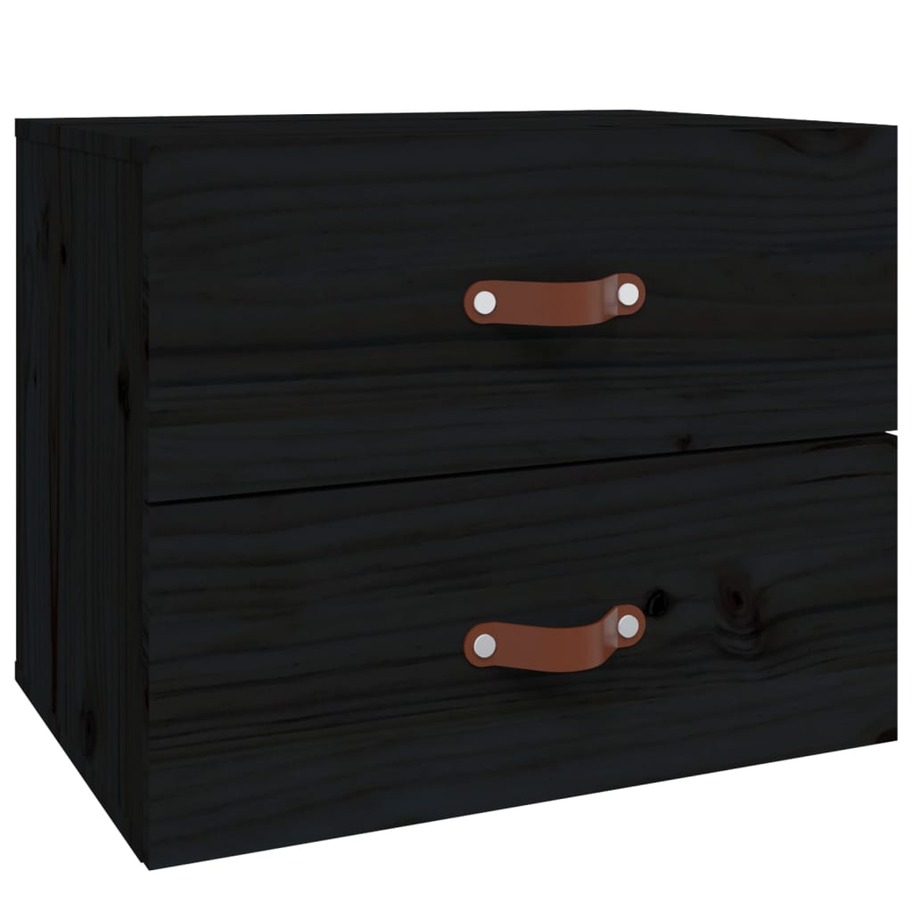 Comodini a Muro 2 pz Nero 50x36x40 cm - homemem39