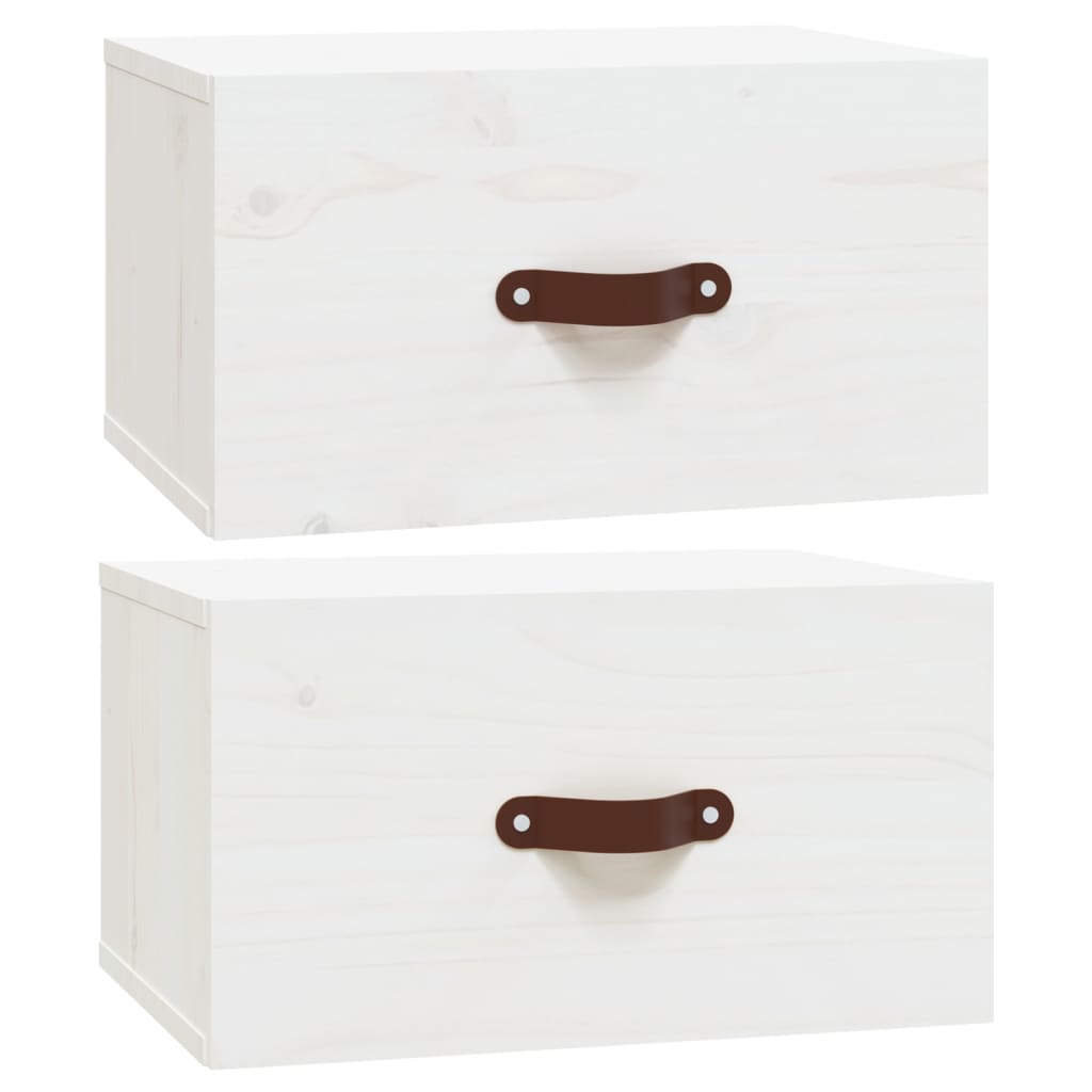 Comodini a Muro 2 pz Bianchi 40x29,5x22 cm - homemem39