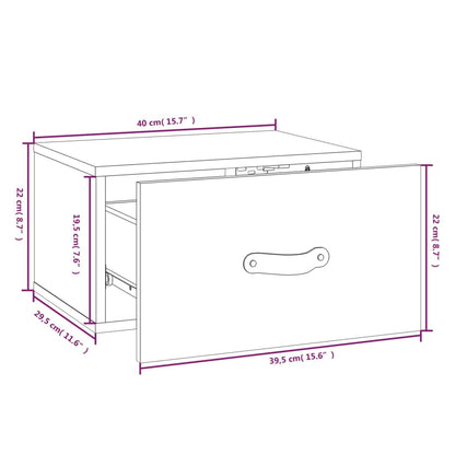 Comodino a Muro Grigio 40x29,5x22 cm - homemem39