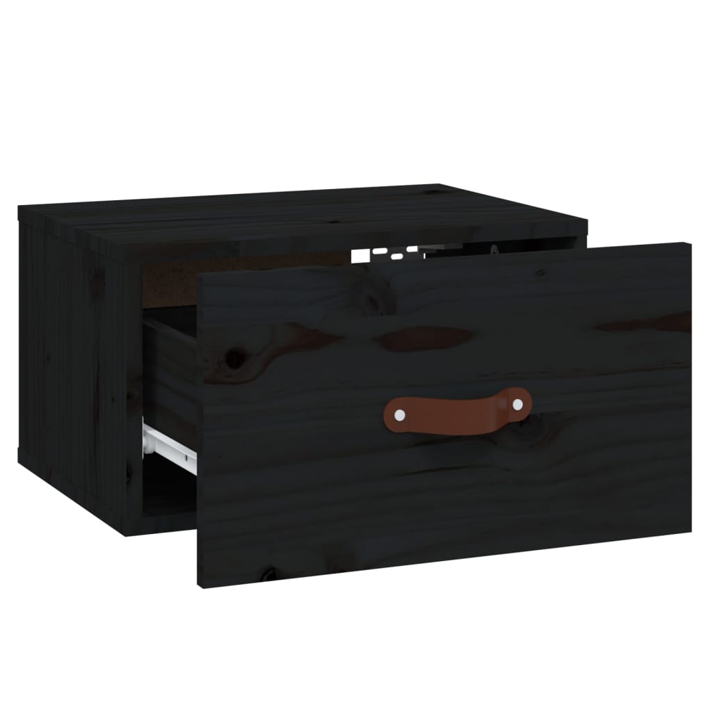 Comodino a Muro Nero 40x29,5x22 cm - homemem39