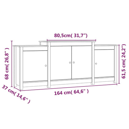 Credenza 164x37x68cm in Legno Massello di Pino - homemem39