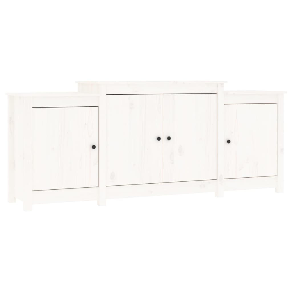 Credenza Bianca 164x37x68 cm in Legno Massello di Pino - homemem39