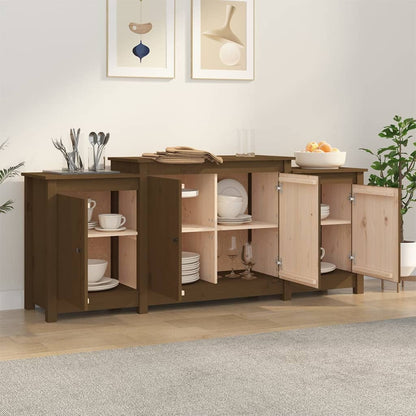 Credenza Marrone Miele 164x37x68 cm in Legno Massello di Pino - homemem39