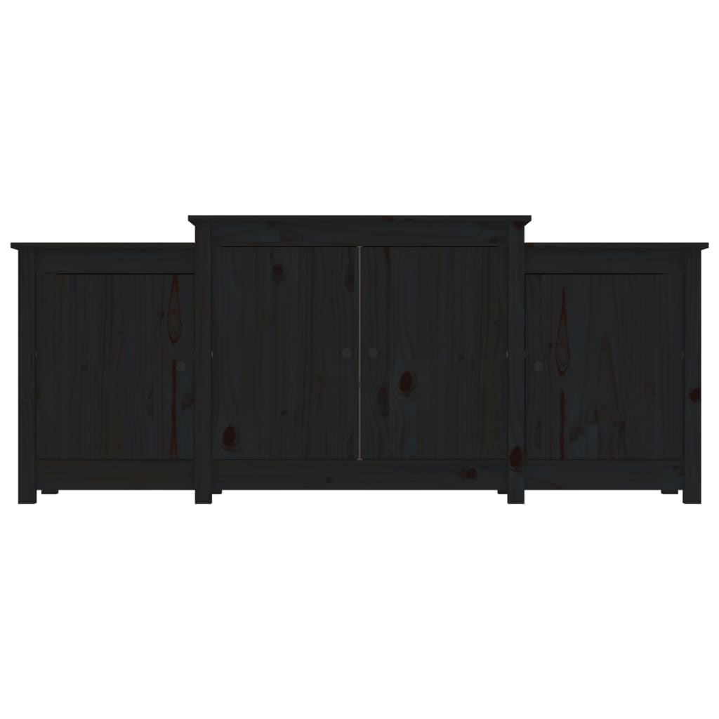 Credenza Nera 164x37x68 cm in Legno Massello di Pino - homemem39