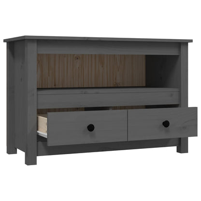 Mobile Porta TV Grigio 79x35x52 cm in Legno Massello di Pino - homemem39