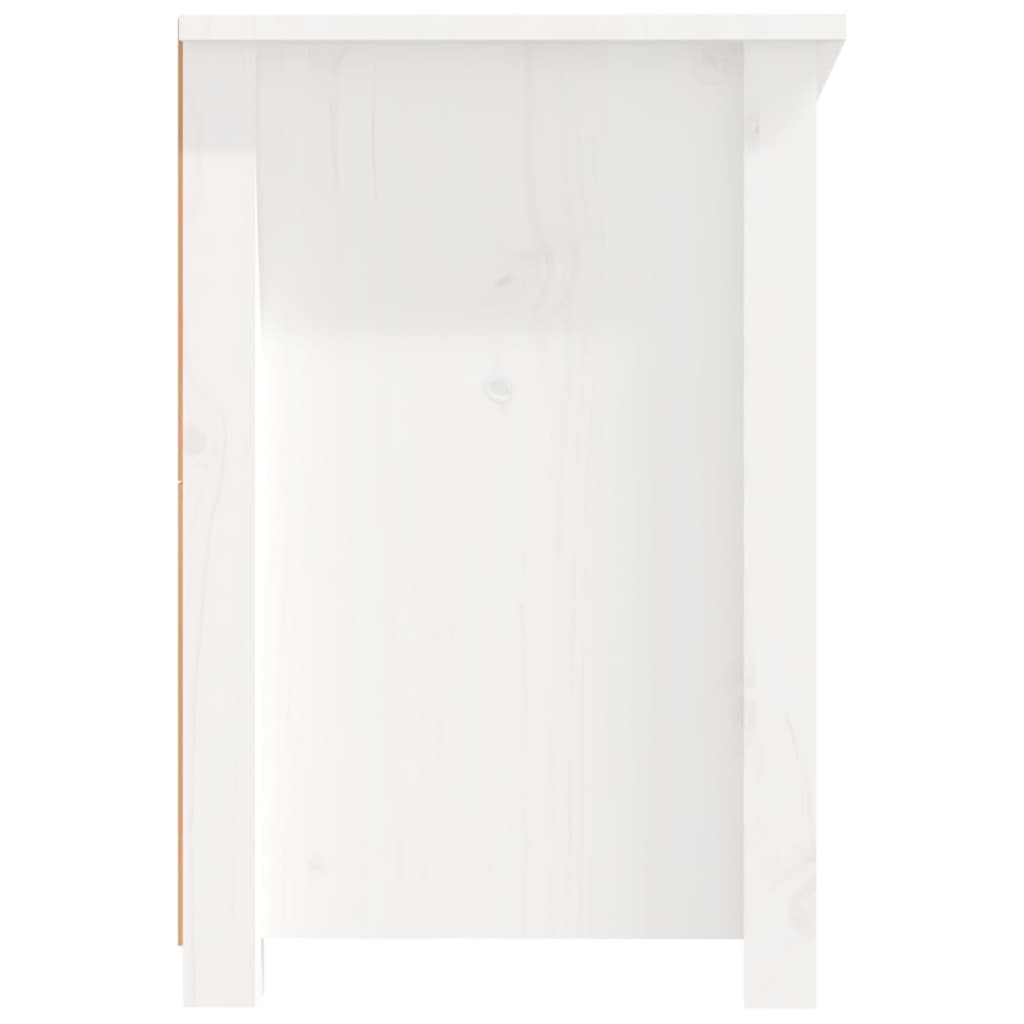 Mobile Porta TV Bianco 114x35x52 cm in Legno Massello di Pino - homemem39