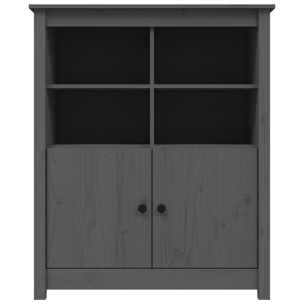 Credenza Grigia 83x41,5x100 cm in Legno Massello di Pino - homemem39