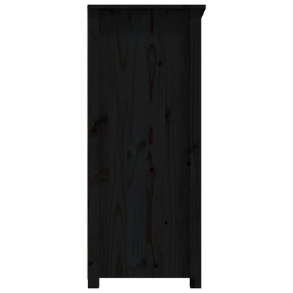 Credenza Nera 83x41,5x100 cm in Legno Massello di Pino - homemem39