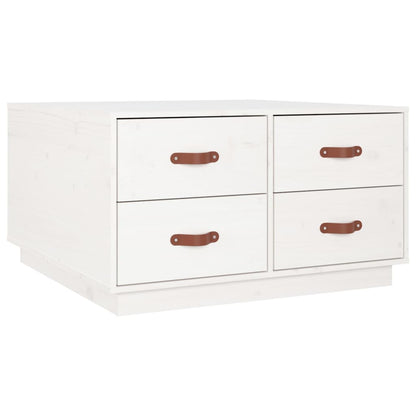 Tavolino da Salotto Bianco 80x80x45 cm Legno Massello di Pino - homemem39