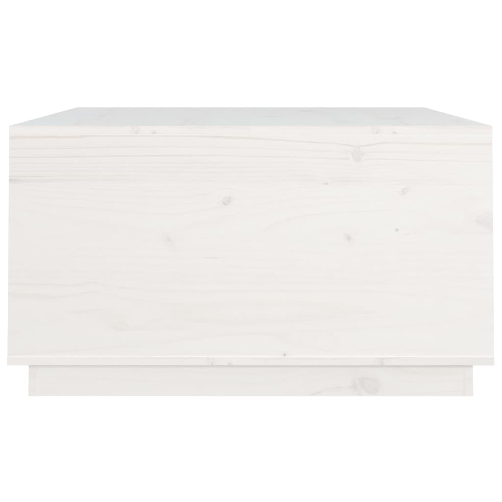 Tavolino da Salotto Bianco 80x80x45 cm Legno Massello di Pino - homemem39