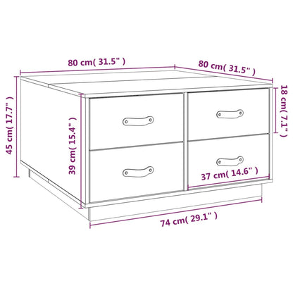 Tavolino da Salotto Grigio 80x80x45 cm Legno Massello di Pino - homemem39