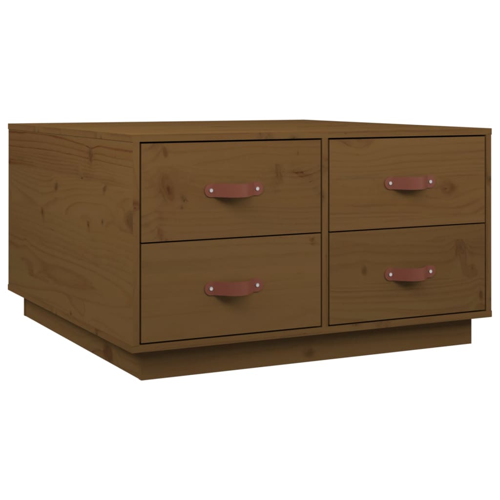 Tavolino da Salotto Miele 80x80x45 cm Legno Massello di Pino - homemem39