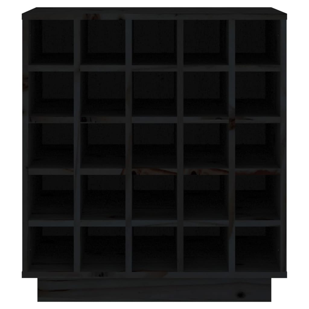 Portabottiglie Nero 55,5x34x61 cm in Legno Massello di Pino - homemem39