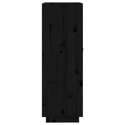 Portabottiglie Nero 45x34x100 cm in Legno Massello di Pino - homemem39