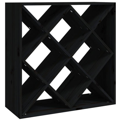 Portabottiglie Nero 62x25x62 cm in Legno Massello di Pino - homemem39