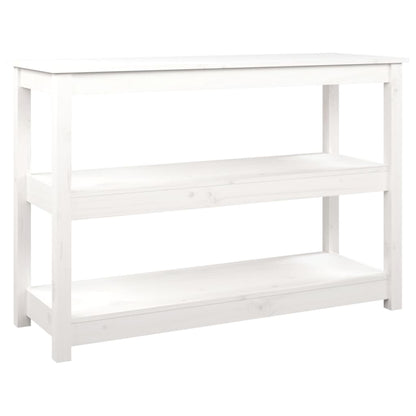 Tavolo Consolle Bianco 110x40x74 cm in Legno Massello di Pino - homemem39