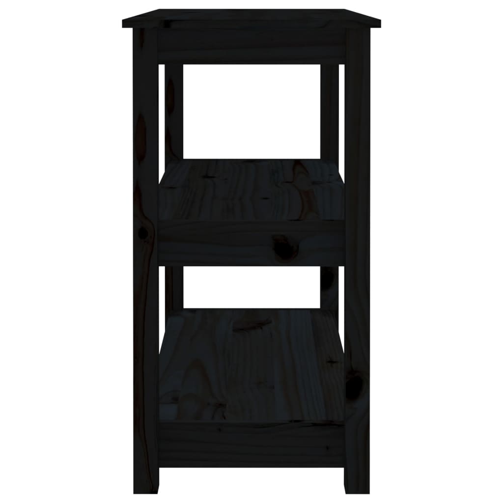 Tavolo Consolle Nero 80x40x74 cm in Legno Massello di Pino - homemem39