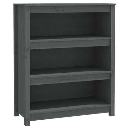 Libreria Grigia 80x35x97 cm in Legno Massello di Pino - homemem39