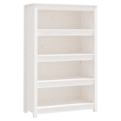 Libreria Bianca 80x35x126 cm in Legno Massello di Pino - homemem39