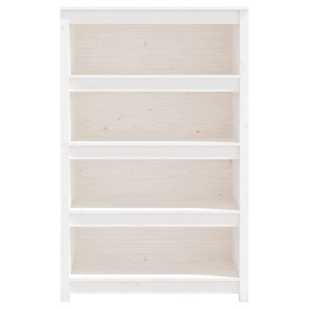 Libreria Bianca 80x35x126 cm in Legno Massello di Pino - homemem39