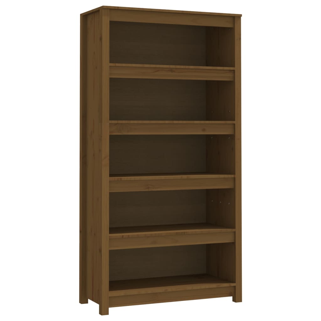 Libreria Marrone Miele 80x35x154 cm in Legno Massello di Pino - homemem39