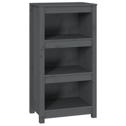 Libreria Grigia 50x35x97 cm in Legno Massello di Pino - homemem39