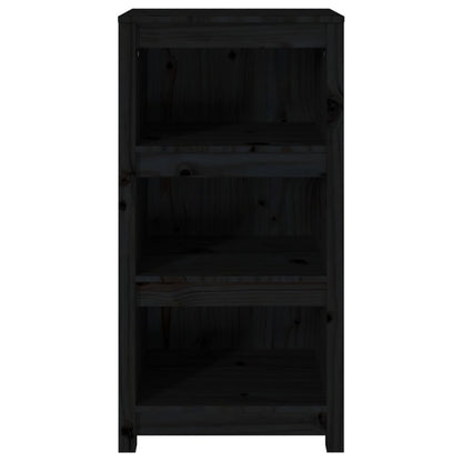 Libreria Nera 50x35x97 cm in Legno Massello di Pino - homemem39