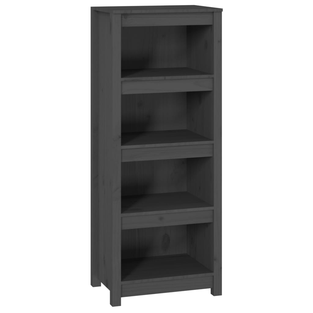 Libreria Grigia 50x35x125,5 cm in Legno Massello di Pino - homemem39