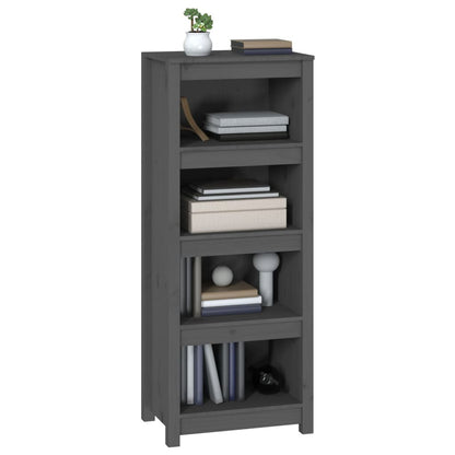 Libreria Grigia 50x35x125,5 cm in Legno Massello di Pino - homemem39