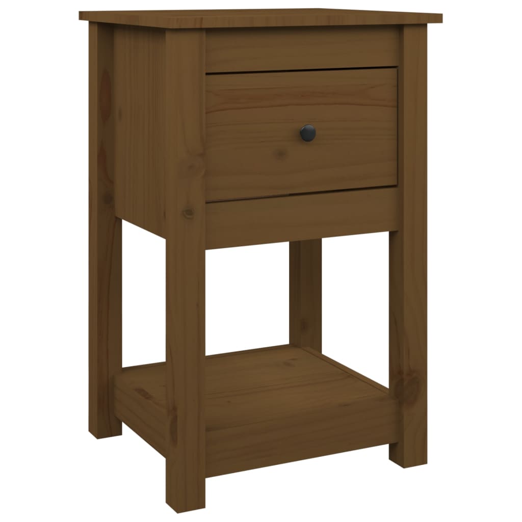 Comodino Miele 40x35x61,5 cm in Legno Massello di Pino - homemem39