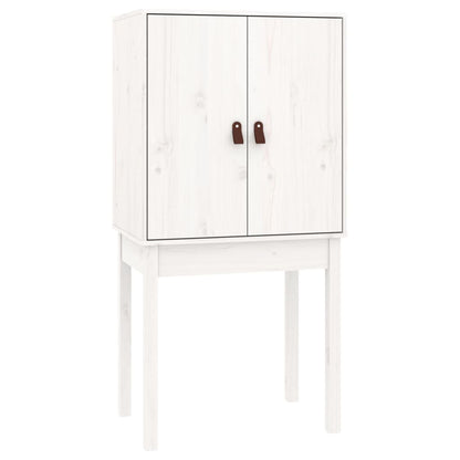 Credenza Bianca 60x40x120 cm in Legno Massello di Pino - homemem39