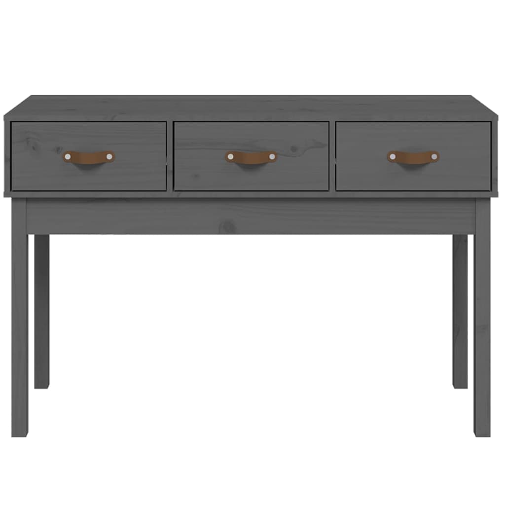 Tavolo Consolle Grigio 114x40x75 cm in Legno Massello di Pino - homemem39