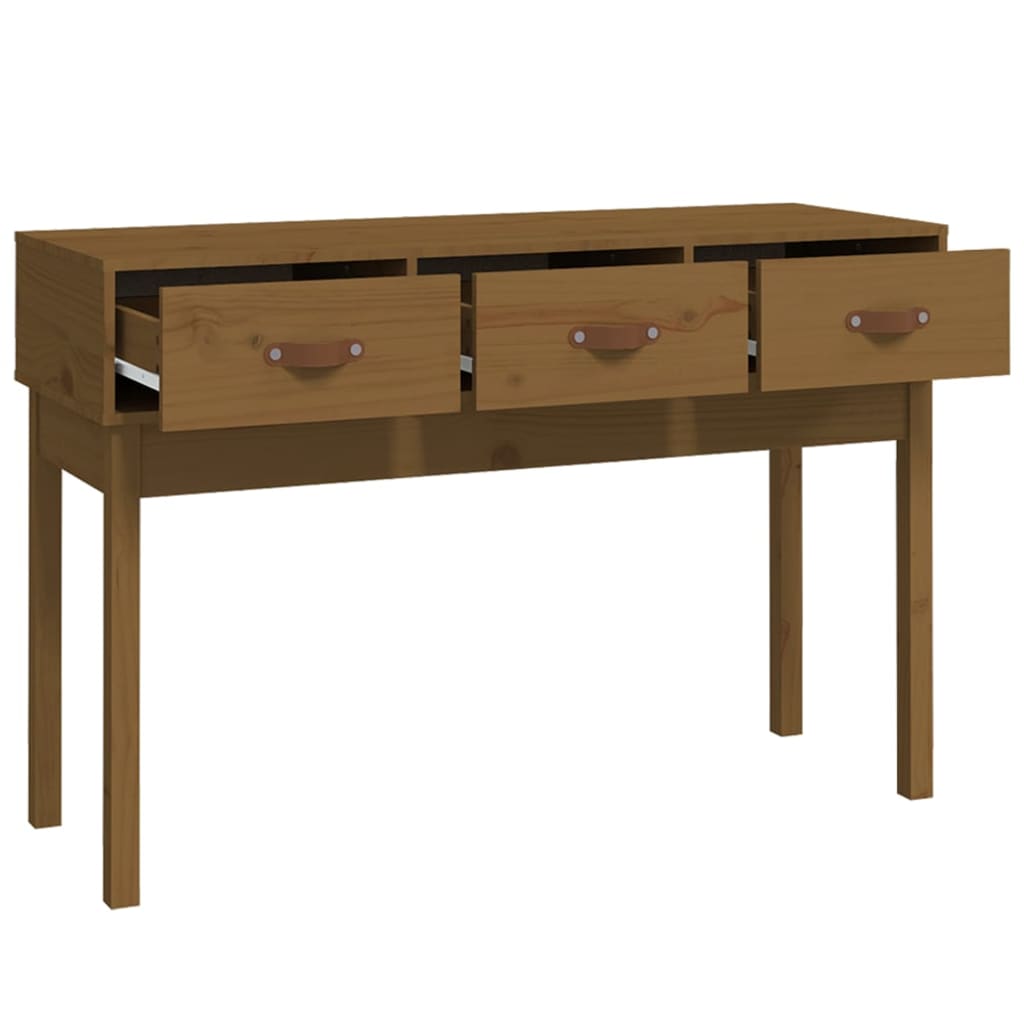 Tavolo Consolle Miele 114x40x75 cm in Legno Massello di Pino - homemem39